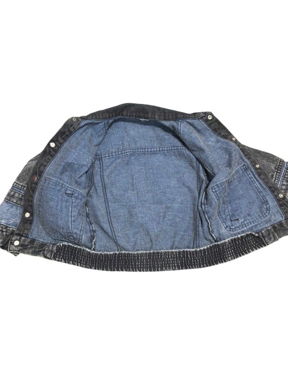 Levi’s Vintage 90s Kids Jean Jacket Black Acid Wash Size 4T Sparkly Star Patches - Picture 6 of 9